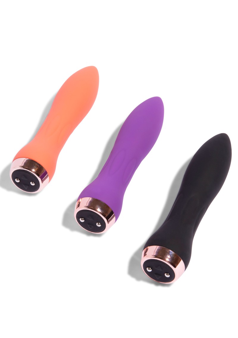 kleine krachtige vibrators-oranje-paars-zwart